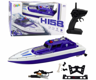 LeanToys Dálkově ovládaný RC motorový člun 1:28 policejní...