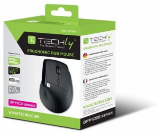 Techly Bezdrátová myš 2,4 GHz RF USB ergonomická 8000 dpi