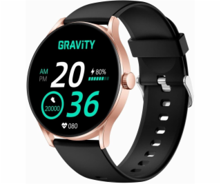 Gravity Chytré hodinky Smartwatch černá růžová GT2-2 PRO