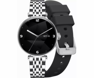 Gravity Chytré hodinky Smartwatch stříbrně černé 2 řemínk...
