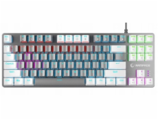 Rampage Mechanická herní klávesnice Snug RGB KRGD Red, šedá a bílá