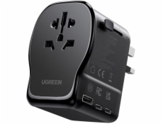 Ugreen Univerzální cestovní adaptér/nabíječka do zásuvky S550, 65W, 2x USB-C, 1x USB-A