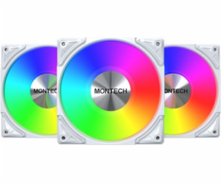 Montech Metal Pro 12 ARGB PWM bílá sada 120mm ventilátorů...