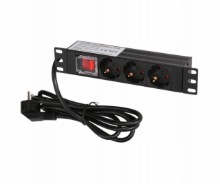 ExtraLink 10 1U 3 ZÁSUVKA TYP EU POWER PDU S SPÍNAČEM PDU...