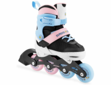 Spokey Rekreační nastavitelné kolečkové brusle Joy, černé a modré, velikost 31-34