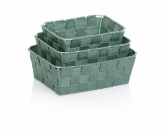 KELA Sada košíků Alvaro plast vláknová páska limetková ze...