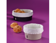 Košík na chleba Grana PU kůže stříbrná šedá 11,0cm 19,0cm KL-12545