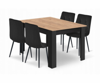 Malys Group Sada stolu NP 120x80 Craft Black + 4 židle LI...