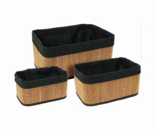 Sada košíků 3 ks bambus/len KO-KR9000090