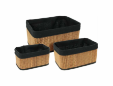 Sada košíků 3 ks bambus/len KO-KR9000090