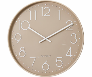 DKD Home Decor NÁSTĚNNÉ SKLENĚNÉ HODINY 50CM - PÍSKOVÉ