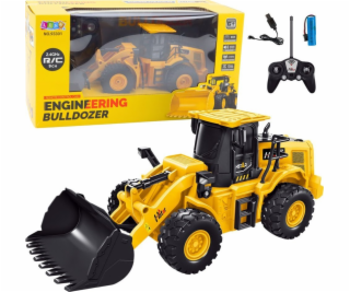 LeanToys Dálkově ovládaný bagr Buldozer RC 2.4G 9CH Žlutý
