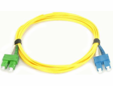 Qoltec Patchcord SC/APC - SC/UPC Simplex, SM, 9/125, G652D, 3M, žlutá (54291)