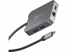 j5create JCD3191-N Kabelová dokovací stanice USB 3.2 Gen 2 (3.1 Gen 2) Type-C Šedá