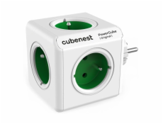 Cubenest Powercube Original,  5× zásuvka, bílá/zelená, dětská pojistka, uzemnění, max. 16A/250V~3680W/50-60Hz