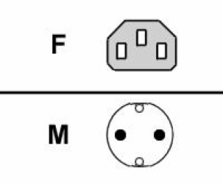 Cable powercord (D, ..), 1.8m, grey