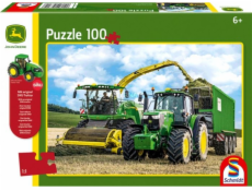 Puzzle John Deere Traktor 6195M und Feldhäcksler 8500i