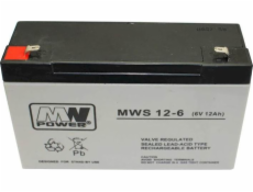 MPL MW POWER MWS 12-6 UPS battery Lead-acid accumulator VRLA AGM Maintenance-free 6 V 12 Ah Black  Grey