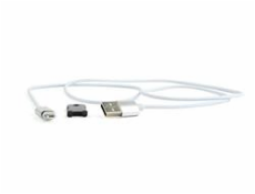 Gembird kábel micro-USB (M) na USB 2.0 (M), magnetický konektor, 1 m, strieborný