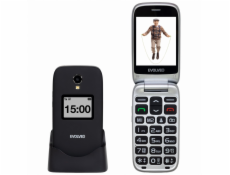 EVOLVEO EasyPhone FP, vyklápěcí mobilní telefon 2.8  pro seniory s nabíjecím stojánkem, černá
