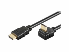 PremiumCord HDMI High Speed+Ethernet kabel,zlacený zahnutý konektor 270° 10m