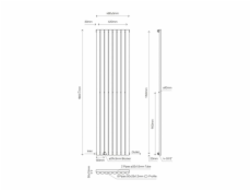 Designový radiátor GoodHome Wickham 180 x 48 cm antracit