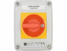 Spamel Cam switch 0-1 4-B PULP žluto-červený (ŁK25R-2.8211OB2ZC)