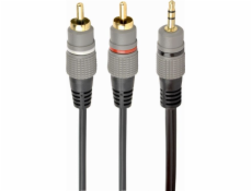 Gembird Jack 3,5 mm - RCA (Cinch) kábel x 2 1,5 m šedý (CCA-352-1,5 M)