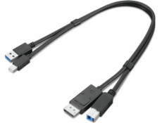 Lenovo USB adaptér Lenovo ThinkStation mDP + USB-A 3.0 na DP + USB-B 3.0 dvojhlavý kábel 0,43 m