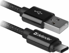 USB Defender USB-A – USB-C kabel 1 m černý (87814)