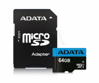 ADATA microSDXC 64GB UHS-I U1 + adapter AUSDX64GUICL10-RA1