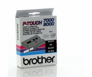 BROTHER TX355 White On Black Tape (24mm)