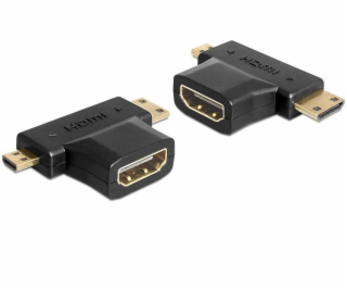 Delock adaptér HDMI-A samica&gt; HDMI-C + HDMI-D samec