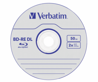 1x5 Verbatim BD-RE Blu-Ray 50GB 2x Speed, White Blue Surf...