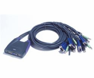 Aten 4-port KVM USB mini, audio, 1.8m káble