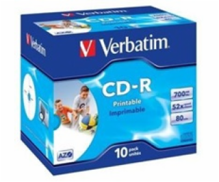 1x10 Verbatim Data Life Plus JC CD-R 80 / 700MB, 52x, pri...