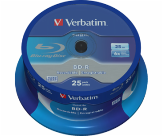 1x25 Verbatim BD-R Blu-Ray 25GB 6x rychlost datalife bez ...
