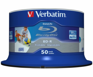 1x50 Verbatim BD-R Blu-Ray 25GB 6x Speed DL Wide Printabl...