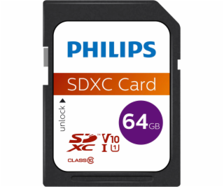 Philips SDXC karta 64GB Class 10 UHS-I U1