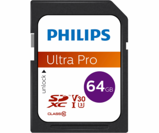 Philips SDXC 64 GB Class 10, UHS-I U3 Pamäťova Karta 