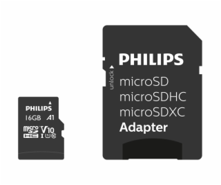Philips MicroSDHC karta 16GB Class 10 UHS-I U1 incl. adapter