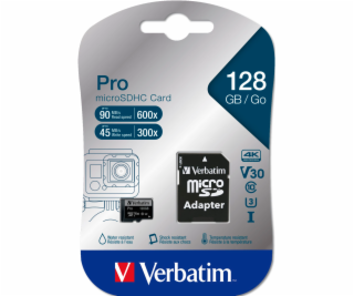 Verbatim microSDXC Pro     128GB Class 10 UHS-I incl Adapter