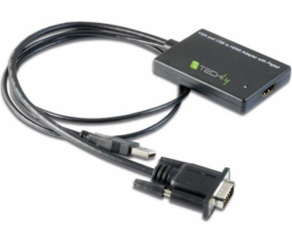 Adapter VGA na HDMI z Audio, zasilane z USB