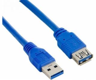 LANBERG USB-A M/F 3.0 kábel 3m, modrý