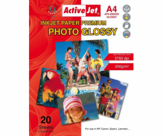Activejet AP4-200G20 photo paper for ink printers; A4; 20...