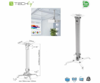 Techly Projector Ceiling Support Extension 545-900 mm Sil...