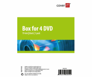 COVER IT box na 4ks DVD médií/ 19mm/ černý/ 5pack