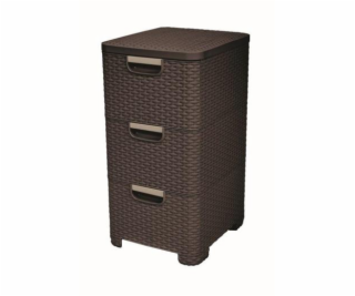 Regál Curver Style 3x14L so šuplíkmi tmavo hnedý 206313