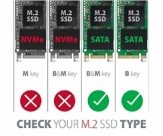 AXAGON RSS-M2SD, SATA - M.2 SATA SSD, interní 2.5  ALU box