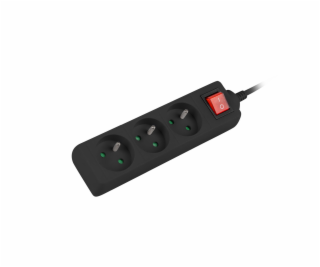 Lanberg PS1 prodlužovací 3 zásuvky 1.5m vypínač černá
